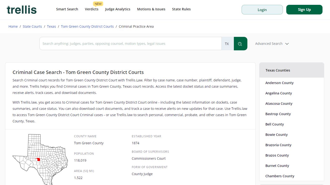 Criminal Case Search - Tom Green County District Courts